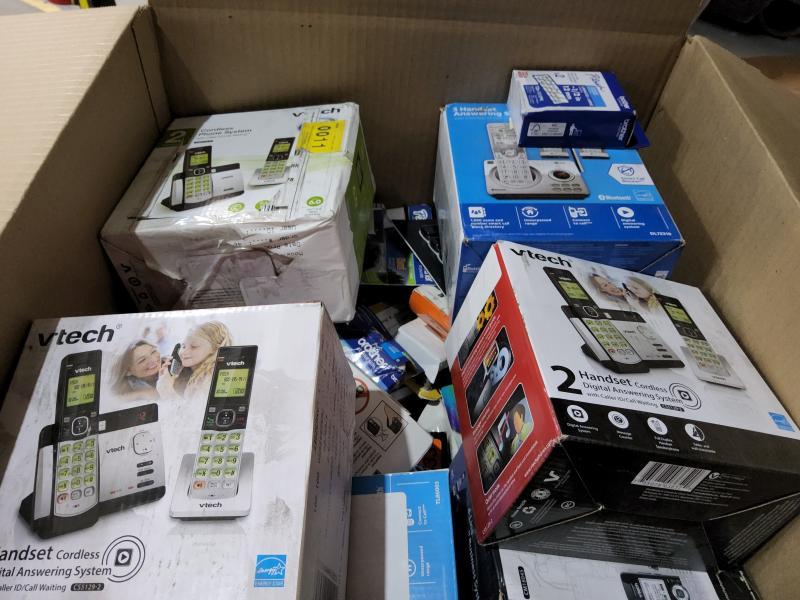 Electronics - HP Ink Cartridge,  Cordless Phone Systems, VTech Accessory Handset, Tape Labels - MSRP $2,882