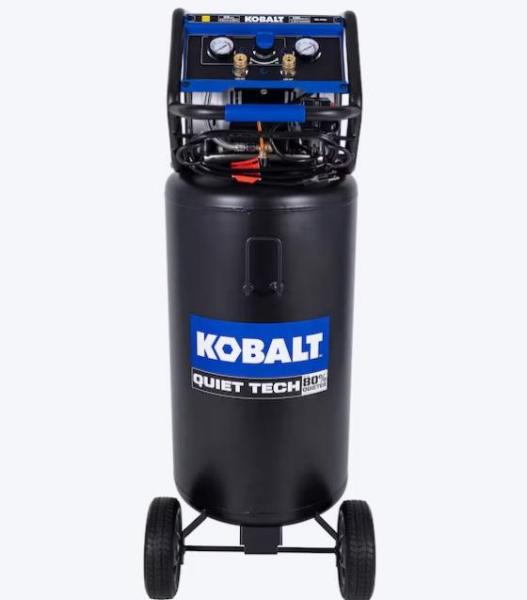 Kobalt QUIET TECH 26gal Portable 150PSI Vertical Air Compressor, CRAFTSMAN 2000S 5-Drawer Tool Cabinet - MSRP $3,680