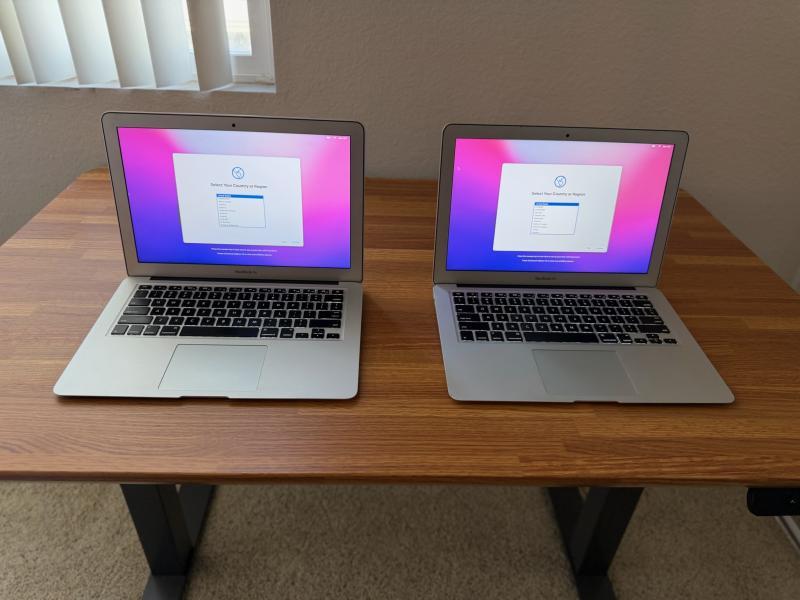 (2) Apple MacBook Air Laptop Bundle Model A1466 Chargers Included
