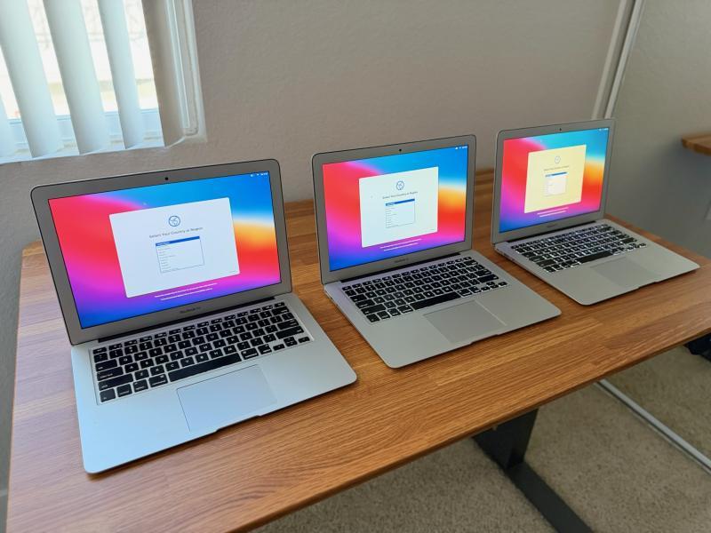 (3) Apple MacBook Air Laptop Bundle Model A1466 Chargers Included