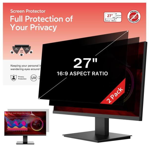 Amazon Clearance - PC - bersem 2 Pack 27 inch Removable Computer Privacy Screen Filter - MSRP $8,516