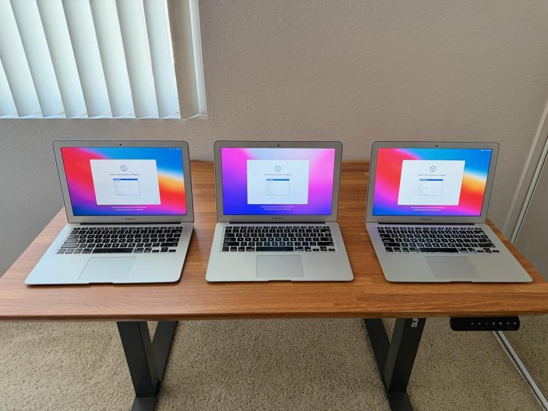 (3) Apple MacBook Air Laptop Bundle Model A1466 Chargers Included