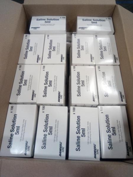 General Merchandise- Saline Solution Vials 5mL, 100 Count Portable Single-Use Drops - MSRP $1,005