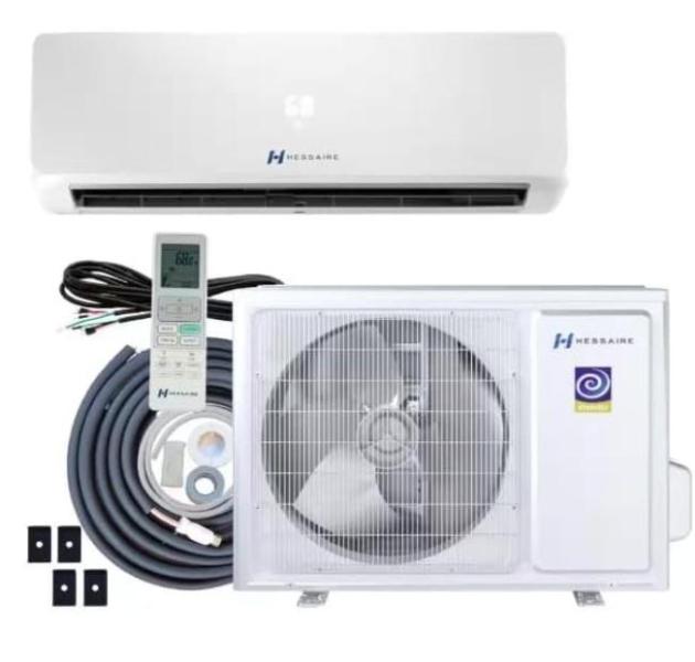 Three Hessaire 21.7 SEER2 12,000BTU Wi-Fi 1 Ton Ductless Mini Split Air Conditioner & Heat Pump - Est Retail $2,701