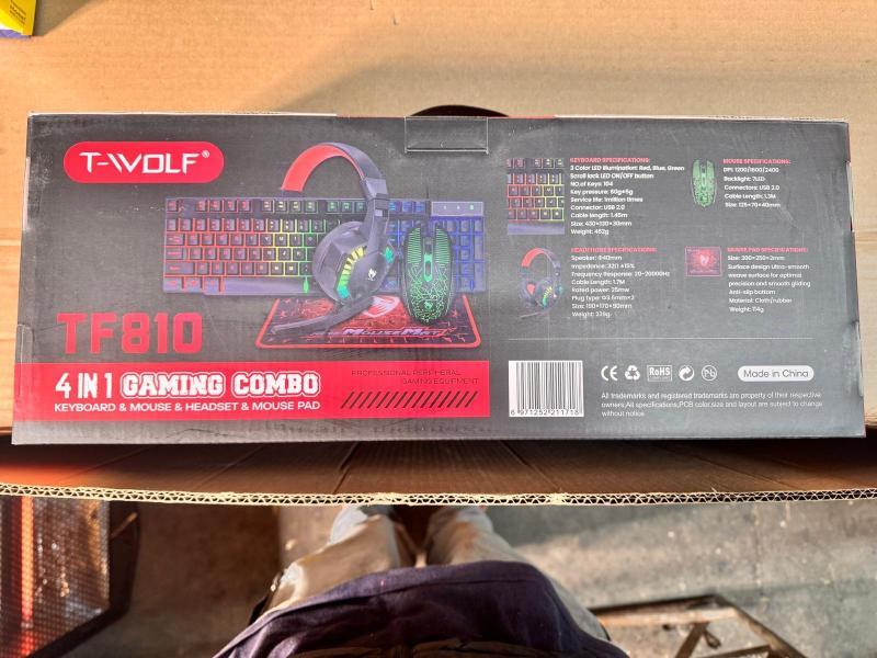 TWOLF TF810 4 in1 Gaming Combo RGB Keyboard Mouse Headset and Mouse