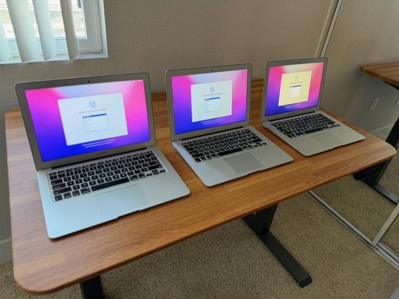 (3) Apple MacBook Air Laptop Bundle Model A1466 Chargers Included