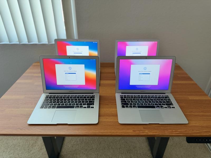 (4) Apple MacBook Air Laptop Bundle Model A1466 Chargers Included