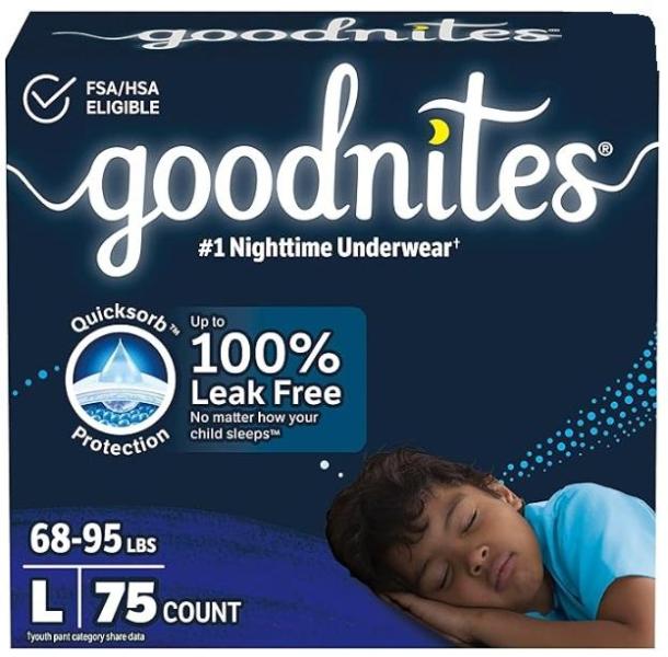Baby - Goodnites Lg Nighttime Bedwetting Underwear, Huggies Size 3 Diapers, Pampers Swaddlers Diapers - MSRP $1,678