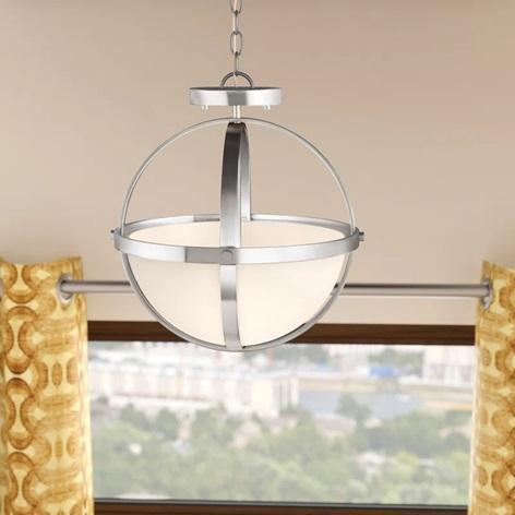 Beachcrest Home Balsamo 2-Light Shaded Globe Pendant - MSRP $197