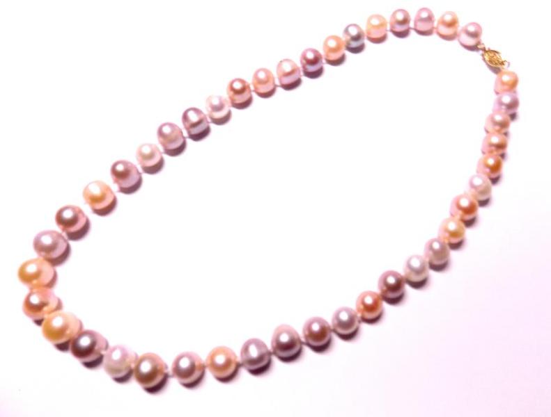 COLORFUL 18 inch 10-11mm SOUTH SEA PURPLE WHITE PINK PEARL NECKLACE
