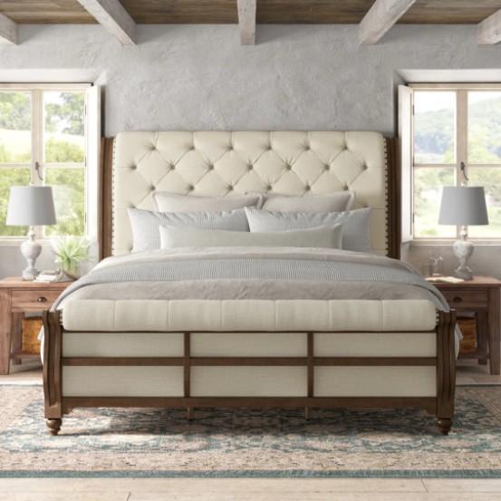 Furniture - Aisja Sleigh Bed Headboard, Eloise Footboard, Ace Living 3-Seat Armless Sofa - MSRP $3,259
