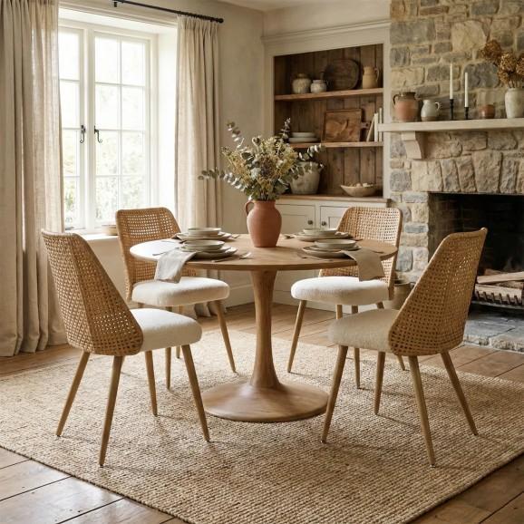 Furniture - Beachcrest Home Dining Chair Set of 4, Schmidt Curio Cabinet, Suai Manual Recliner - MSRP $3,729