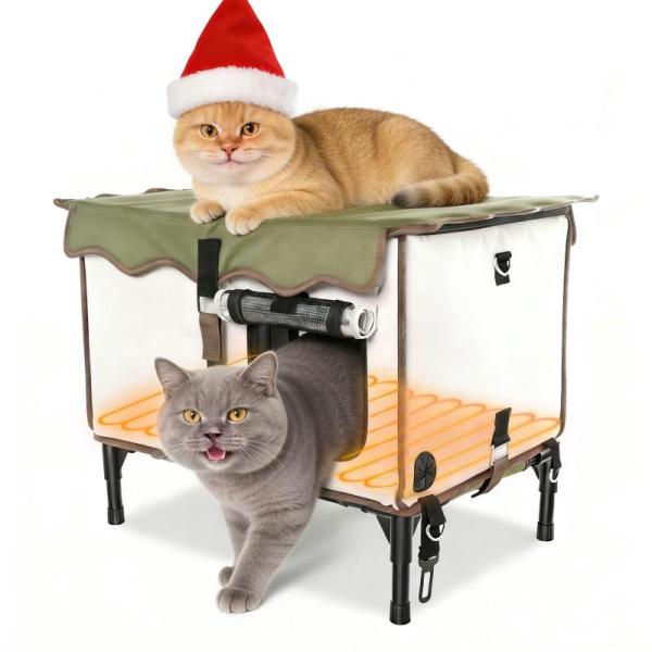 Pet Products - BNZ Indestructible Heated Cat Houses, Dog Bandanas, Warm Dog Sweaters with Zipper - MSRP $2,803