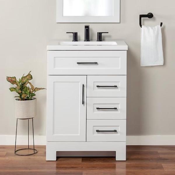 General Merchandise- Style Selections Cauley 24-in Sink, Kobalt 3-Gallon Portable Electric - MSRP $1,898
