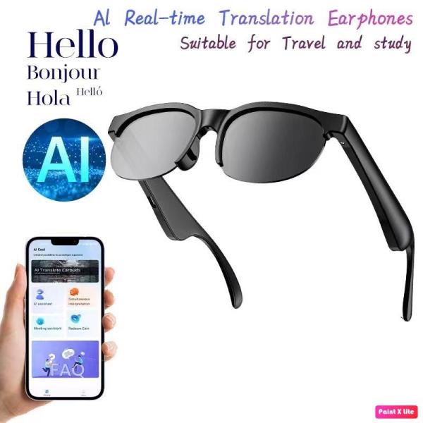 New 50set -AI Smart Translation Sunglasses With Blue-tooth 130 Languag