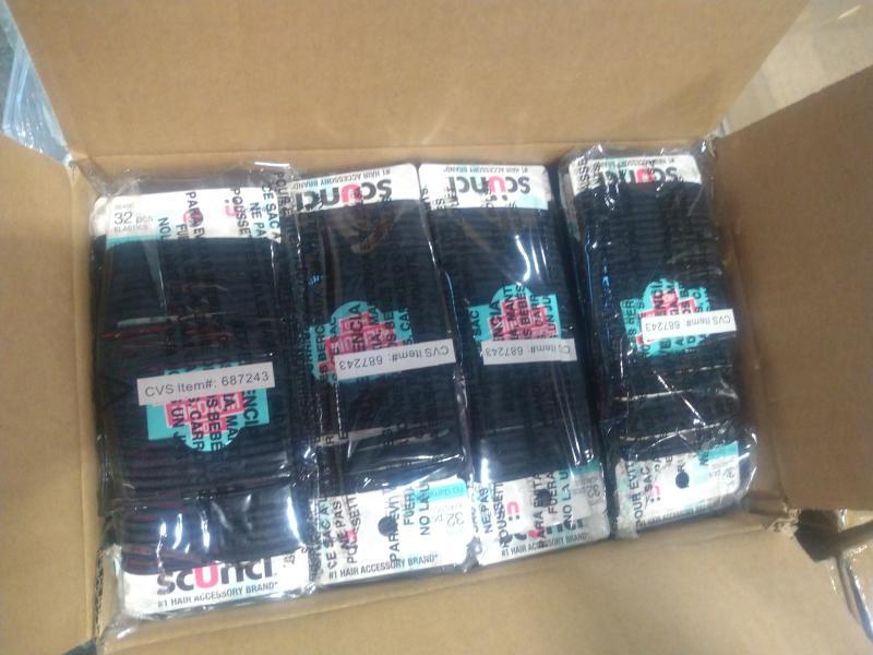 Health & Beauty - Scunci Black Comfortable Elastic Hair Bands, Pretty Please Glam, Get Ready to Glow - MSRP $20,932