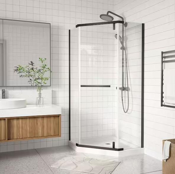 Kitchen & Bath- imperiol Corner Shower Enclosure, FlexStone, Bootz Industries, Hampton Bay, LuxHomez -Est Retail $1,668