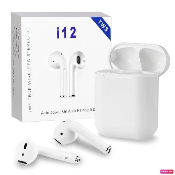 i12 TWS Wireless Bluetooth Earbuds with Charging Case + iPhone Chargin