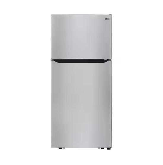 LG 30-inch W 20 cu. ft. Top Freezer Refrigerator with Multi-Air Flow in Stainless Steel - MSRP $2,130