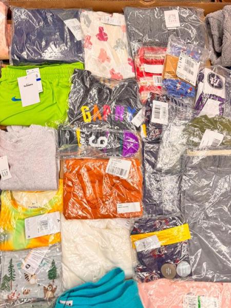 Bulk Lot of 350 Mens Womens and Kids Mixed Apparel Clothing