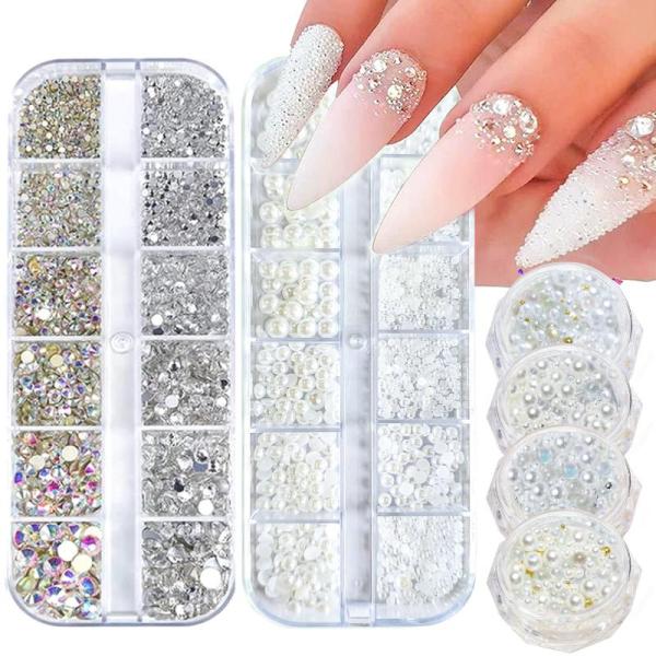 Beauty-SILPECWEE 1300Pcs Clear Nail Rhinestones, SILPECWEE Nail Polish Strips, Youbella Curling Iron - MSRP $15,636