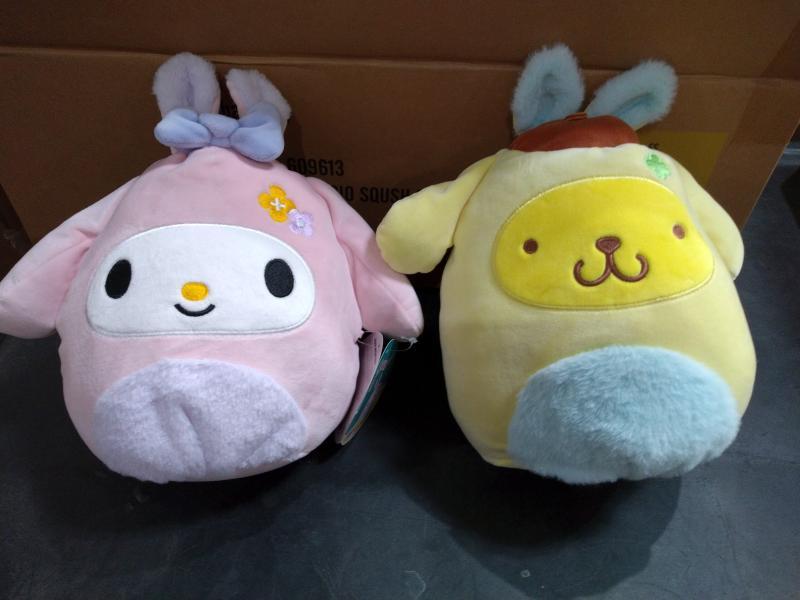 Toys - Squishmallows Official 8in Hello Kitty My Melody in Bunny Suits & Pompompurin in Easter Bunny Suits -MSRP $3,644