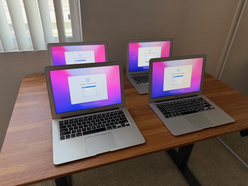 (4) Apple MacBook Air Laptop Bundle Model A1466 Chargers Included