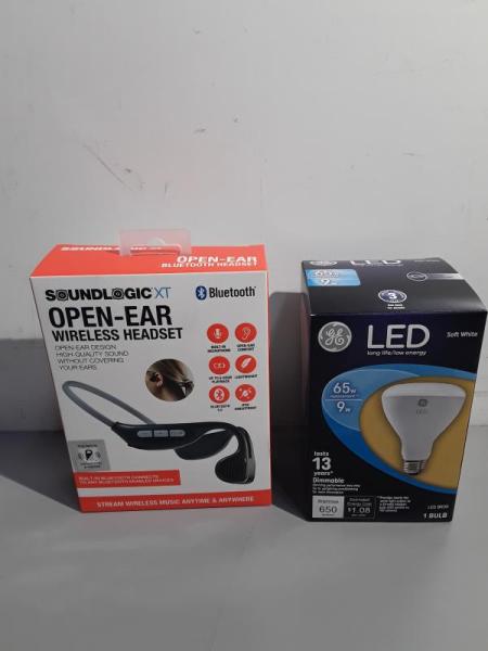 Bed Bath and Home - SoundLogic Headset, GE Floodlight Bulb, Rubbermaid Food Container - MSRP $4,243