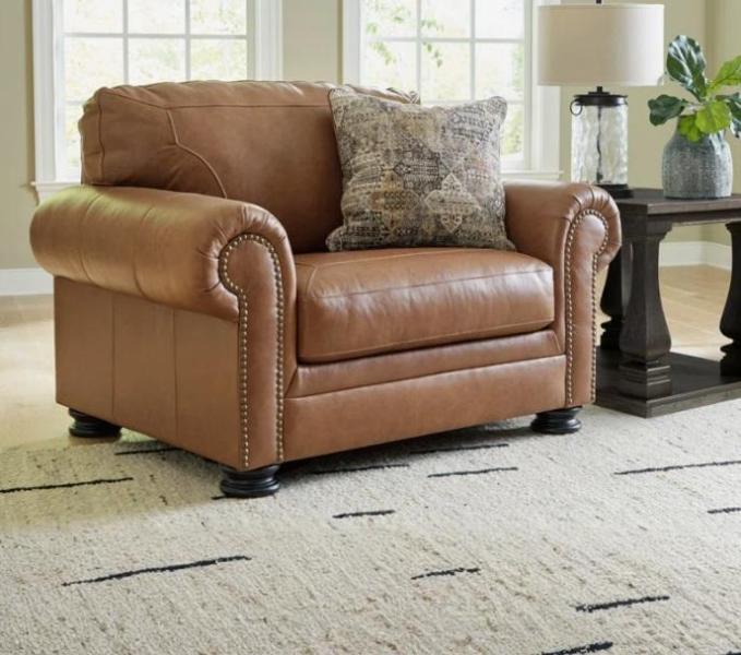 Truckload - Housewares - Fame Leather Rocker Recliner, Carianna Carianna Oversized Chair, Donnie Chaise - MSRP $52,685