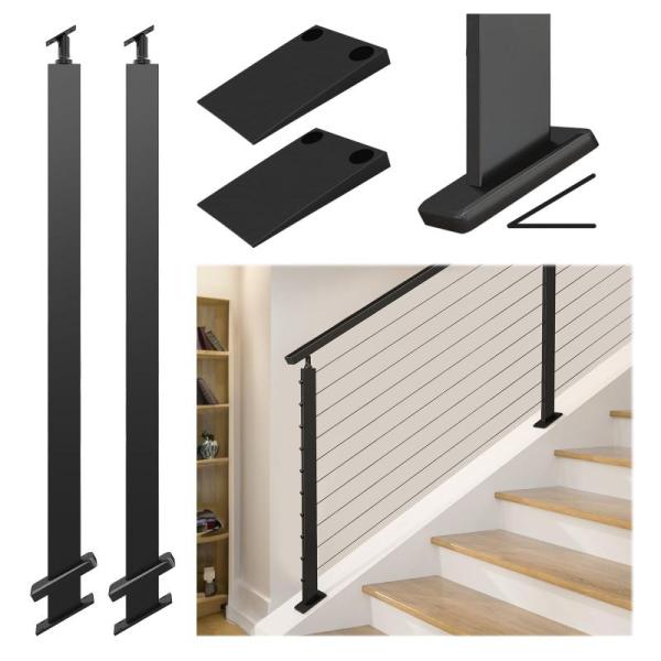 Amazon Clearance - Home Improvement- Muzata 2Pack Black Slope Cable Railing - MSRP $1,637
