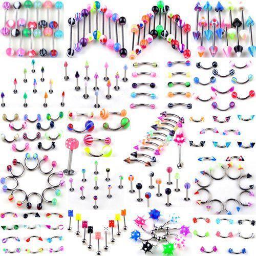 New 1000X - Body Jewelry Mixed Lot - Nose Rings, Barbells, More