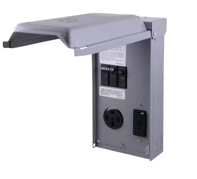 Pallet of GE RV Panel w/50Amp RV Receptacle & 20Amp GFCI Receptacle - Est Retail $4,919