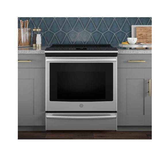 GE Profile 30in Slide-In Induction Range, Stainless Steel PCHS920YMFS - MSRP $1,966