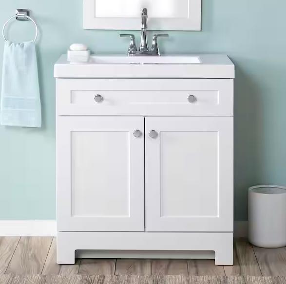 Kitchen & Bath - Glacier Bay Everdean 31in Single Sink Bathroom Vanity, Power Flush 12in 2pc Toilet - Est Retail $1,058