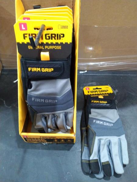 General Merch - Firm Grip Work Gloves, Sweet Heat Directional Heat Reflector, Rubbermaid Mop Bucket - Est Retail $45