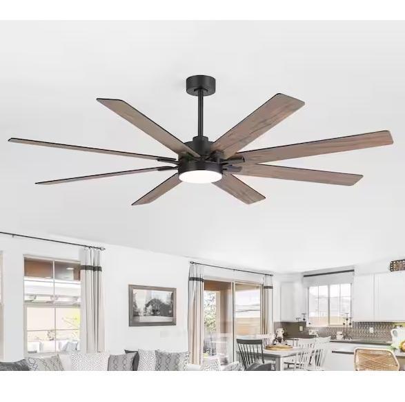 Pallet of Breezary Wesley 72in Indoor Black Industrial Ceiling Fans, Color-Changing LED - Est Retail $1,940