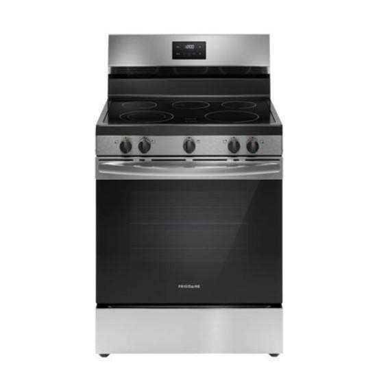 Frigidaire 30in Electric Range with Quick Boil in Stainless Steel - MSRP $894