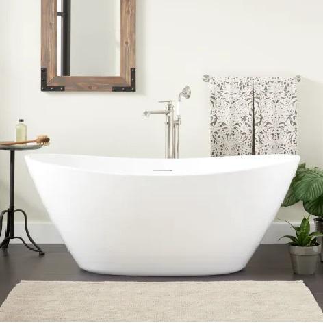 Signature Hardware 483529 Freestanding Soaking Bathtub - MSRP $1,349