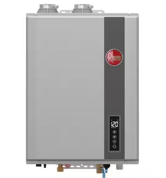 Plumbing - Rheem Indoor/Outdoor Natural Gas Tankless Water Heater, Uponor, Glacier Bay, Zenna Home - Est Retail $4,137