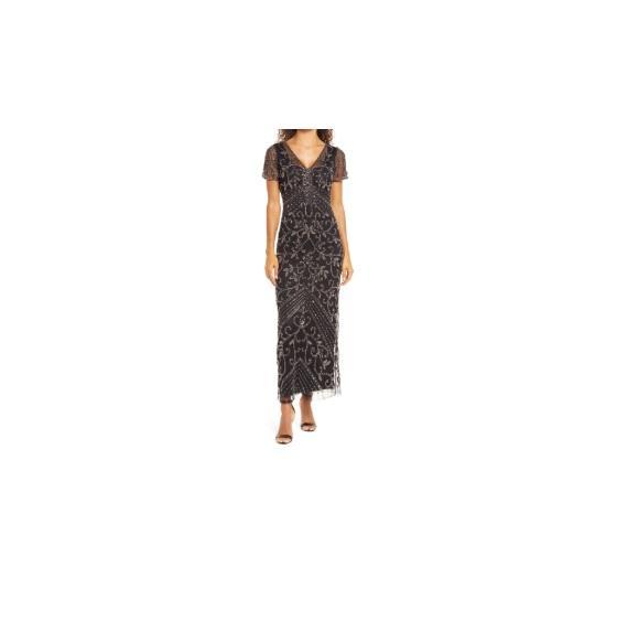 Apparel - Pisarro Nights Beaded Mesh Column Gown, Free People Sweater, French Connection - Original MSRP $1,891