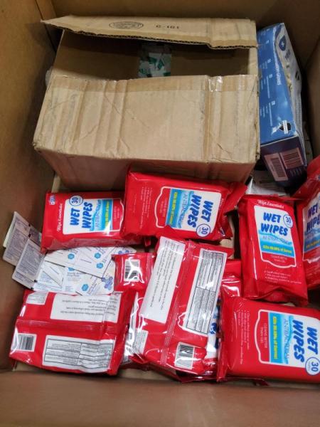 Assorted Folded & Rolled Vinyl Floor Mats, Wooden Portable Podium, Assorted Laptop Mobile Workstations - MSRP $1,638