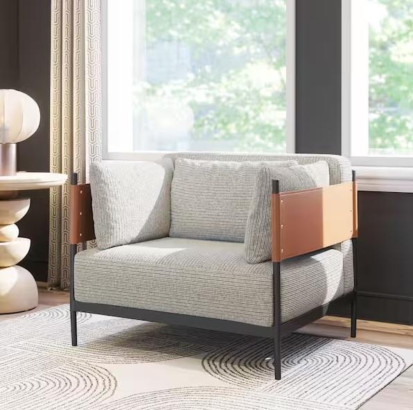 Two ZUO Stirbe Gray Armchairs - Est Retail $1,606