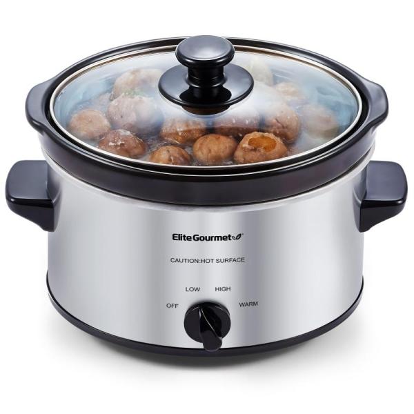 Kitchen- Elite Gourmet Slow Cooker, Home Essentials 4Pk Cocktail Glasses - MSRP $6,575