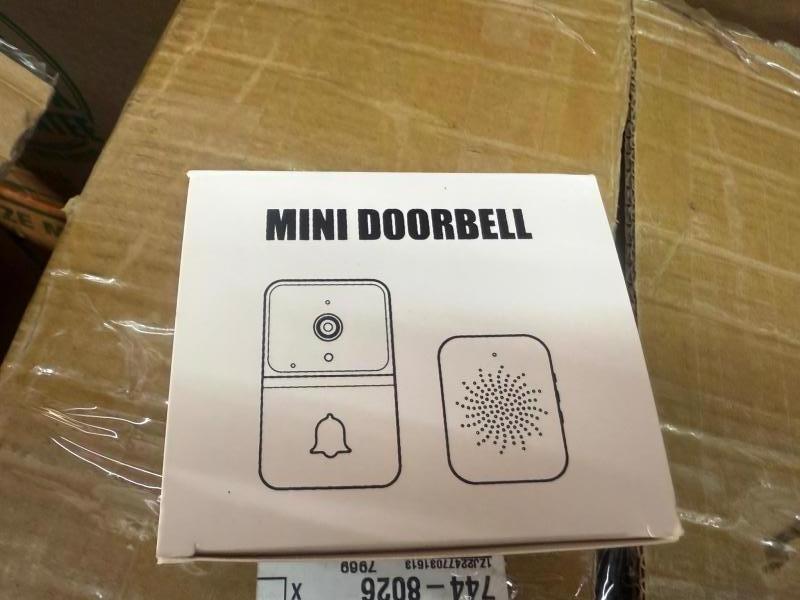 Wireless Mini Doorbell with Chime Receiver Compact Easy Install Home O
