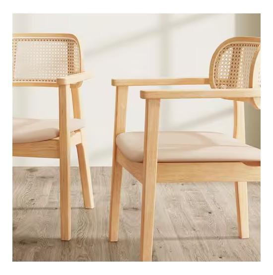 Home Decor - Christopher Knight Dwayne Natural and Beige Dining Chair - Set of 2 - Est Retail $992- 1plt