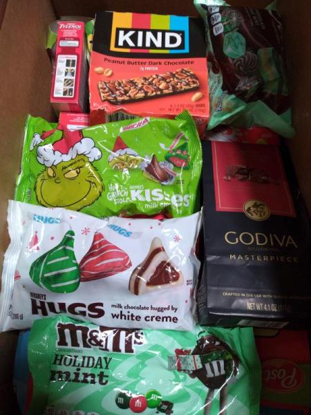 Groceries - Assorted Holiday Candy, NuvoMed PROpulse Vibrating Body Massager, Airborne Vitamin C Tablets - MSRP $8,425