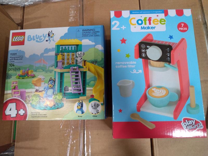 Toys & Games - Playright Coffee Maker, Battat RC Spider, Chuckle & Roar Matching Game - MSRP $5,890