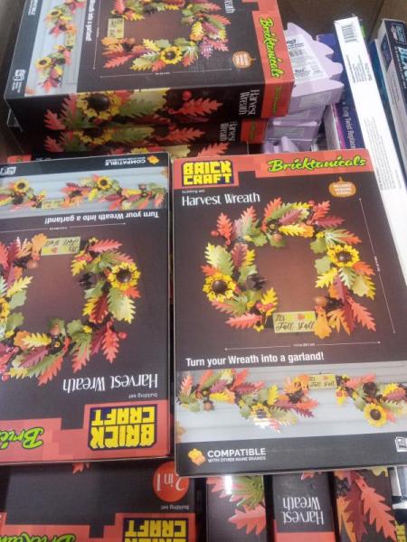 General Merchandise- Brickcraft Harvest Wreath, Brickcraft Kit, Bluey Halloween Vampire Costume - MSRP $519