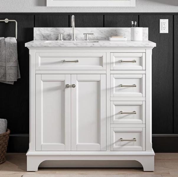 General Merchandise - A+R 36-IN ROVELAND WHITE COMBO, SS POTTER GRAY 30-IN VANITY - MSRP $3,825