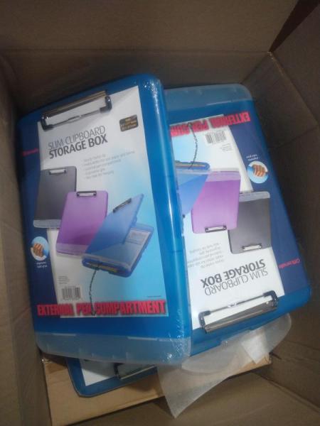 2 Parcels of Officemate Slim Clipboard Storage Boxes - MSRP $602